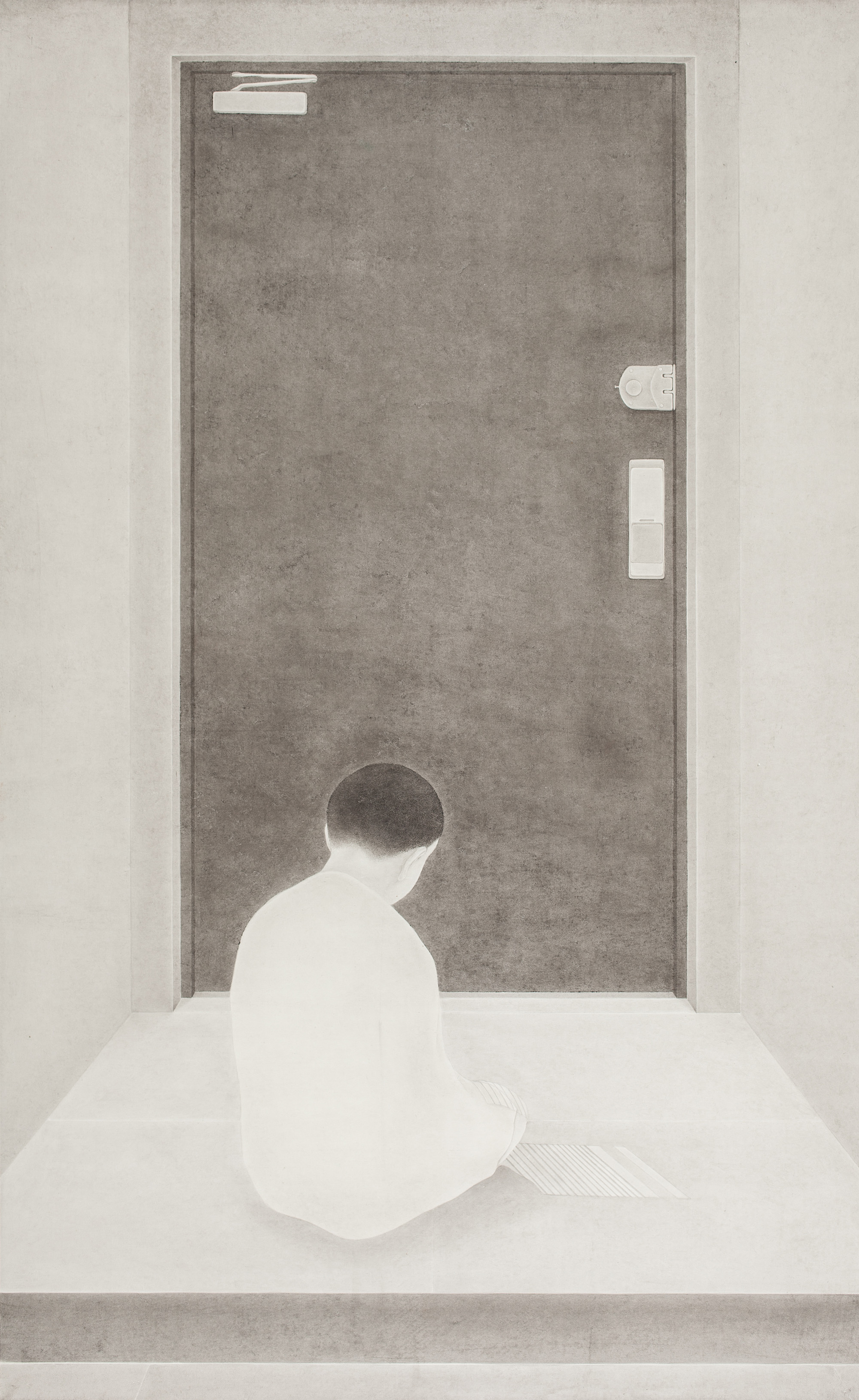 그 곳에 관한 짧은 메모_behind scene07, 2017, 장지에 먹, 162.2×100cm.