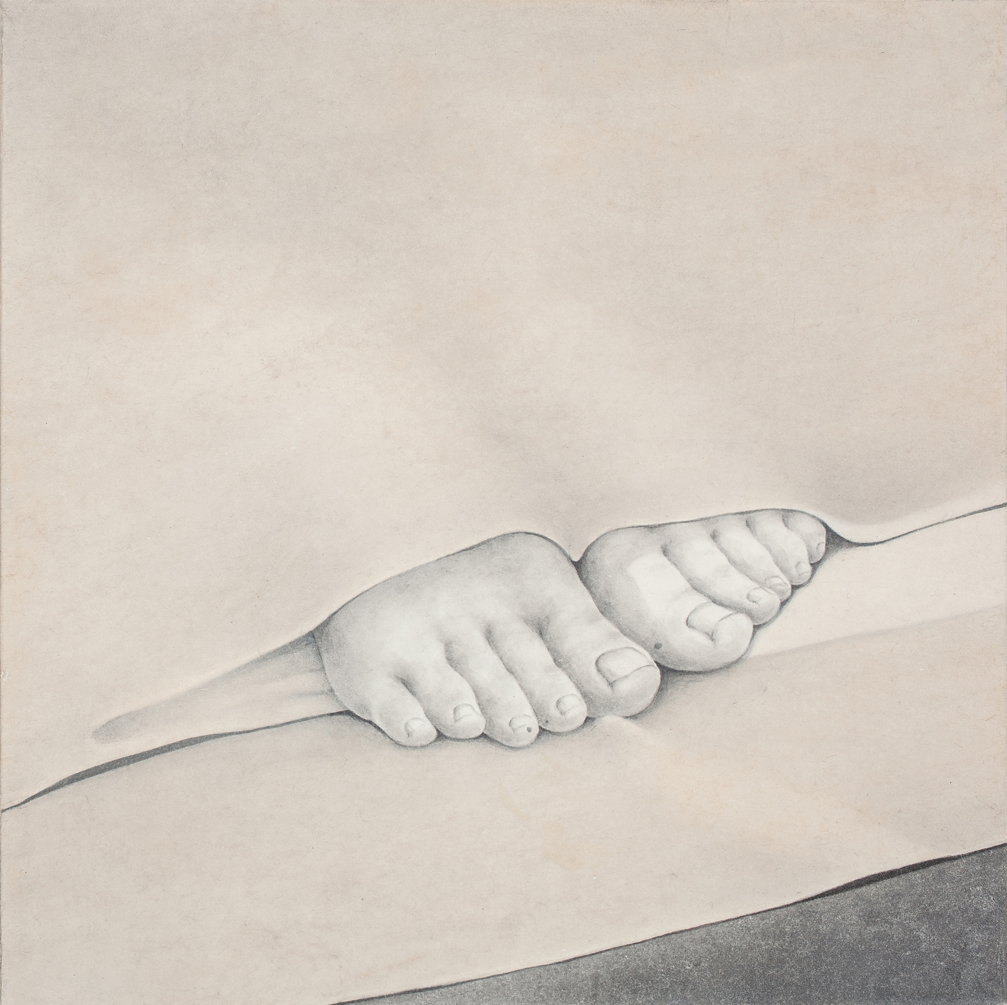 발, 2017, 장지에 먹과 과슈, 25×25cm.