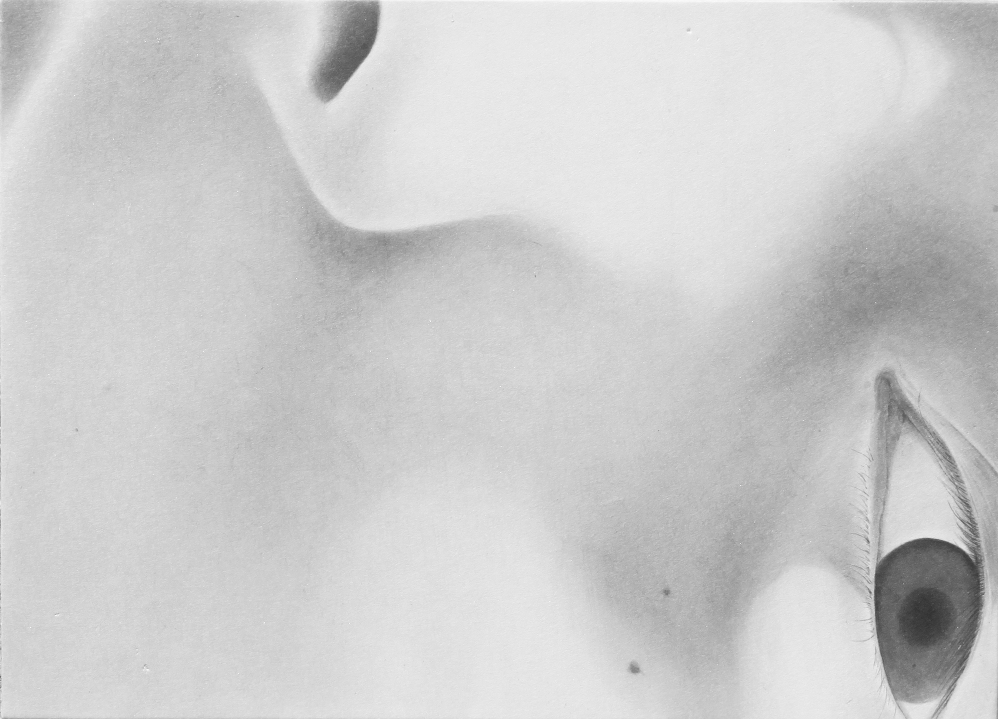 눈 01, 2018, 장지에 혼합재료, 24.2×33.4cm.