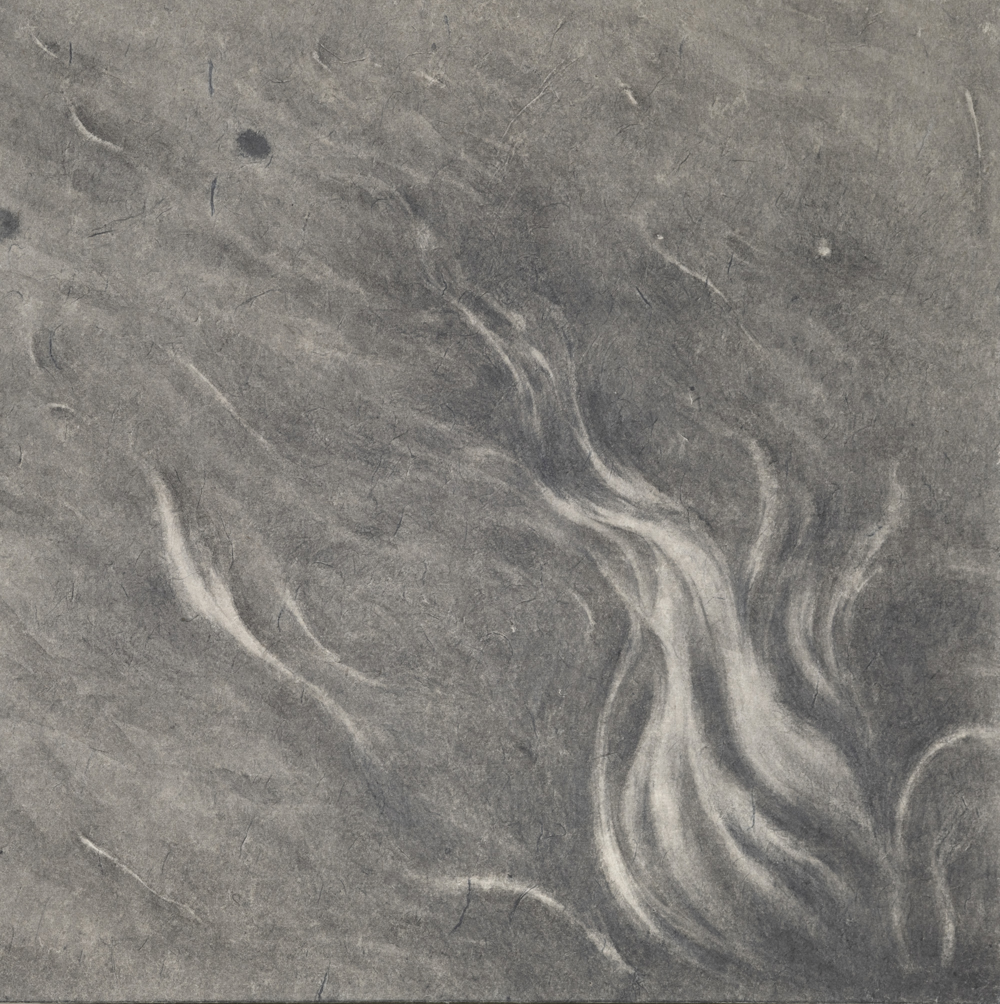 중력을 벗어나는 발걸음, 2019, 장지에 먹과 연필, 45×45cm.