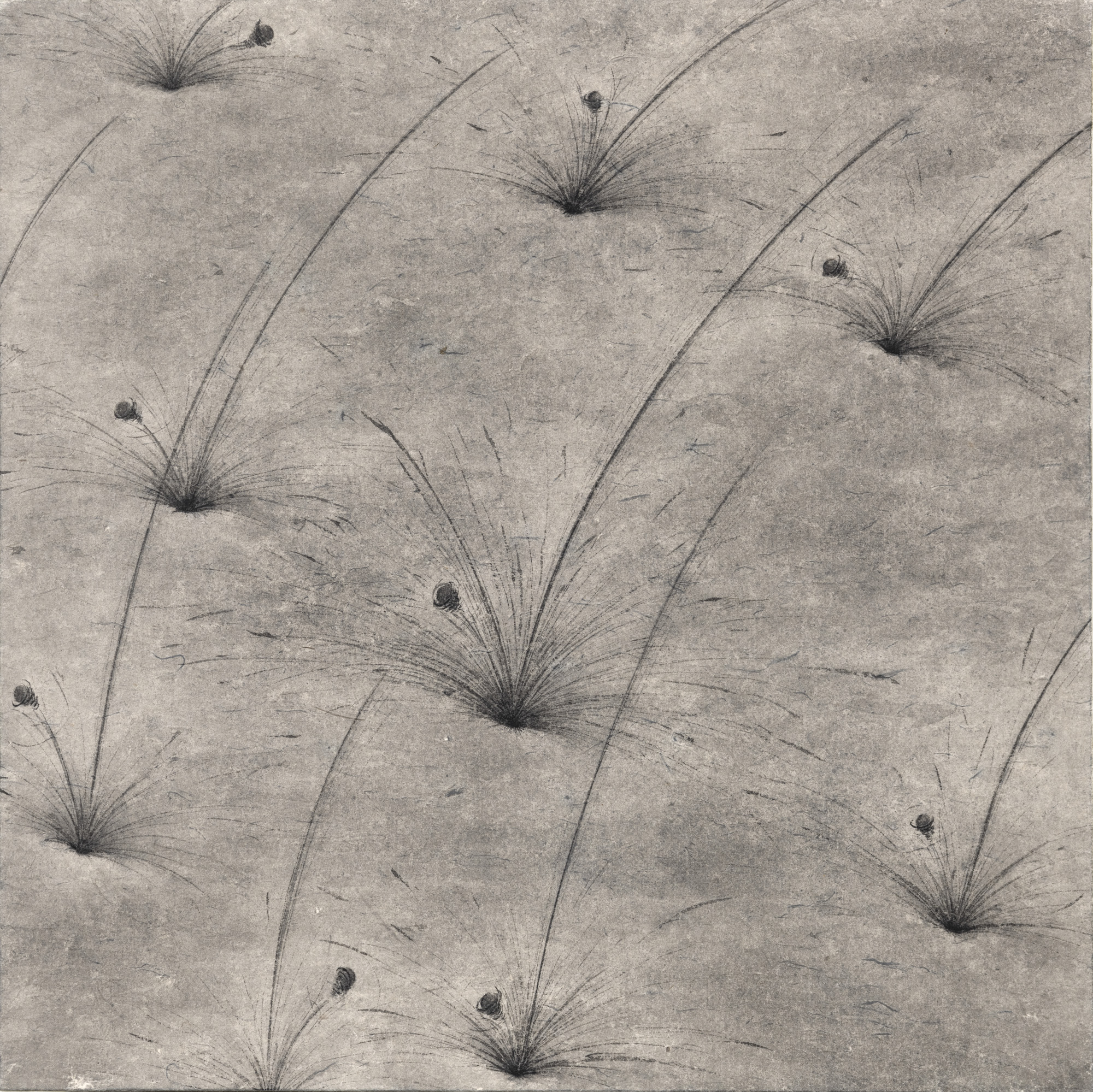 튀는 땅_pingpong, 2020, 장지에 먹, 45×45cm.