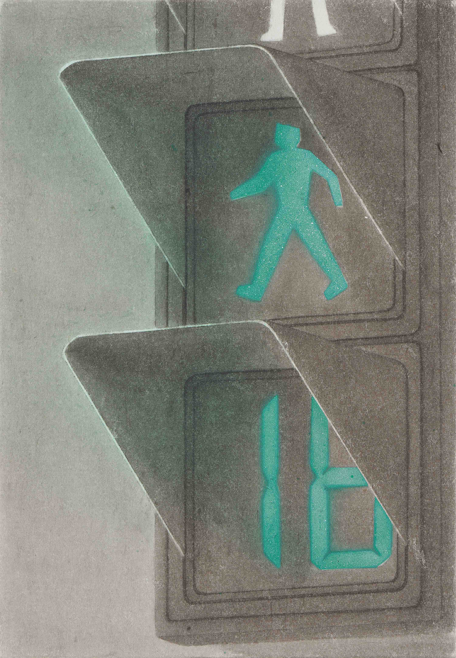 16-18, 2022, 장지에 먹과 스프레이, 34.8×24.2cm.