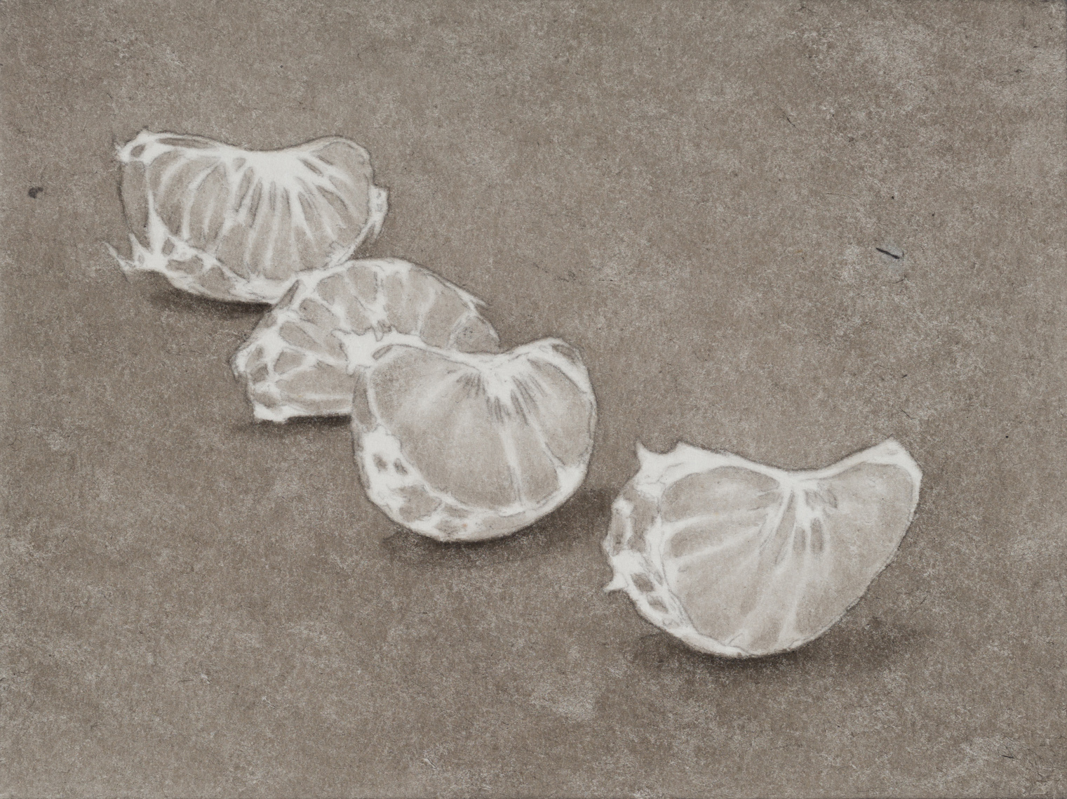 귤마카세, 2025, 장지에 먹, 15×20cm.